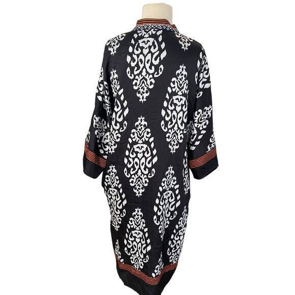 Chico's Open Cardigan Duster S/M Long Boho Asian-inspired Lined Kimono - Picture 6 of 8